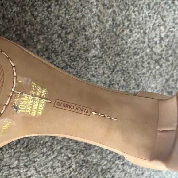 VINCE CAMUTO TAN BLOCK HEEL DRESS SANDAL HEELS SZ 10.5 M - Picture 3 of 6